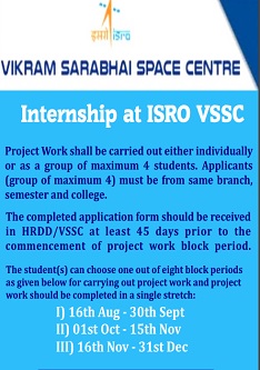 ISRO VSSC Internship